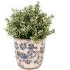 Clayre & Eef 6CE1619XS Pot de fleurs pour intérieur Beige Bleu Ø 11x10 cm