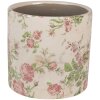 Clayre & Eef 6CE1623L Pot de fleurs pour intérieur Beige Rose Ø 17x16 cm