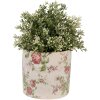 Clayre & Eef 6CE1623M Pot de fleurs pour intérieur Beige Rose Ø 14x13 cm