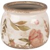 Clayre & Eef 6CE1625S Pot de fleurs pour intérieur Beige Rose Ø 12x10 cm