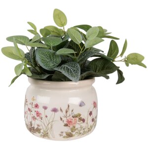 Clayre & Eef 6CE1630L Pot de fleurs pour intérieur Beige Rose Ø 20x15 cm