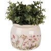 Clayre & Eef 6CE1630M Pot de fleurs pour intérieur Beige Rose Ø 16x13 cm