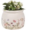 Clayre & Eef 6CE1630S Pot de fleurs pour intérieur Beige Rose Ø 12x10 cm