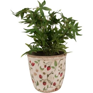 Clayre & Eef 6CE1631L Pot de fleurs beige rouge...