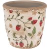 Clayre & Eef 6CE1631S Pot de fleurs pour intérieur Beige Rouge Ø 13x13 cm