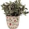 Clayre & Eef 6CE1631XS Pot de fleurs pour intérieur Beige, rouge Ø 11x10 cm