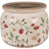 Clayre & Eef 6CE1632L Pot de fleurs pour intérieur Beige, Rouge Ø 20x15 cm