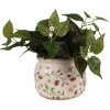 Clayre & Eef 6CE1632L Pot de fleurs pour intérieur Beige, Rouge Ø 20x15 cm