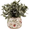 Clayre & Eef 6CE1632S Pot de fleurs pour intérieur Beige Rouge Ø 12x10 cm