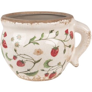 Clayre & Eef 6CE1635 Pot de fleurs beige rouge...