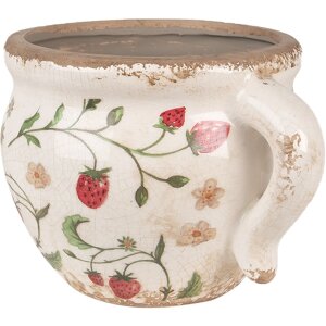 Clayre & Eef 6CE1635 Pot de fleurs beige rouge...