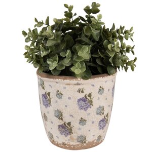 Clayre & Eef 6CE1638M Pot de fleurs pour intérieur Beige Bleu Ø 14x13 cm