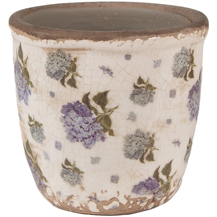 Clayre & Eef 6CE1638XS Pot de fleurs pour intérieur Beige Bleu Ø 11x10 cm