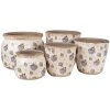 Clayre & Eef 6CE1639M Pot de fleurs pour intérieur Beige Bleu Ø 16x13 cm