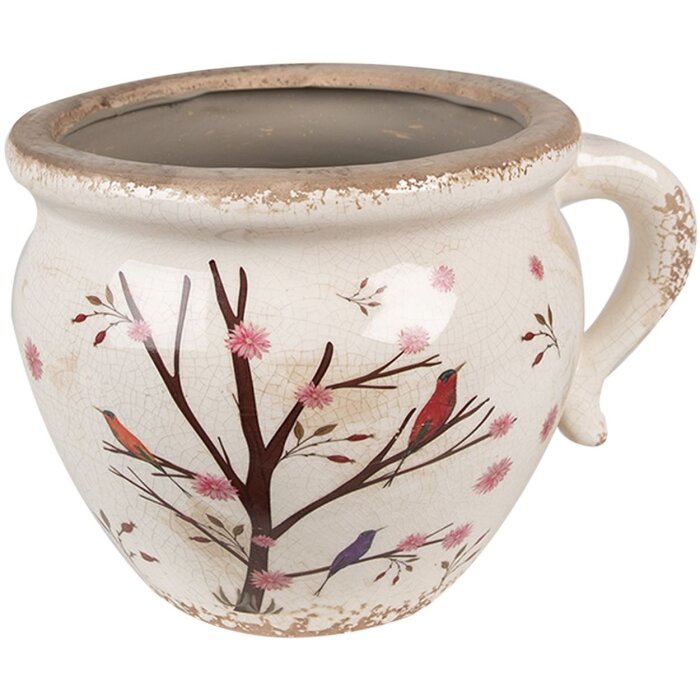 Clayre & Eef 6CE1646L Pot de fleurs pour lintérieur Beige Marron 20x17x15 cm