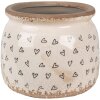 Clayre & Eef 6CE1653M Pot de fleurs pour intérieur Beige Noir Ø 16x13 cm