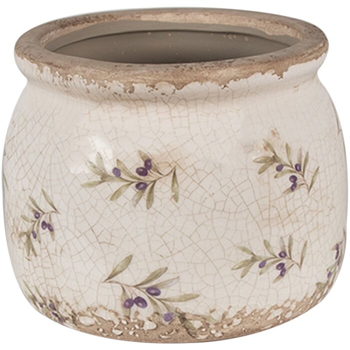 Clayre & Eef 6CE1670M Pot de fleurs pour intérieur Beige Ø 16x13 cm