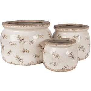 Clayre & Eef 6CE1670M Pot de fleurs pour intérieur Beige Ø 16x13 cm