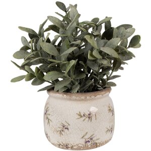 Clayre & Eef 6CE1670S Pot de fleurs pour intérieur Beige Ø 12x10 cm