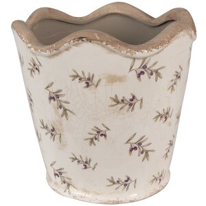 Clayre & Eef 6CE1672L Pot de fleurs pour intérieur Beige Ø 19x18 cm