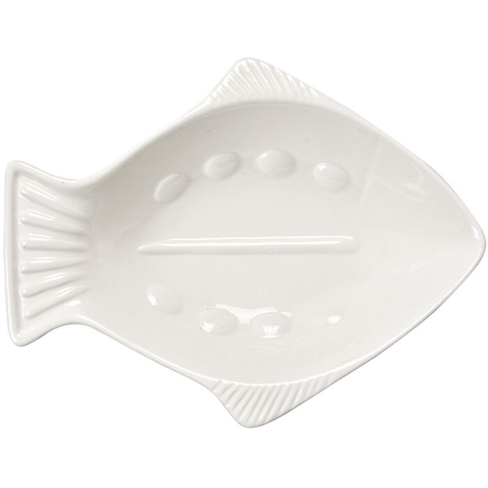 Clayre & Eef 6CEBO0057 Bol à soupe poisson blanc 19x15x4 cm