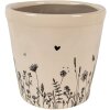 Clayre & Eef 6CEFAF0001M Pot de fleurs pour intérieur Beige, Noir Ø 15x14 cm