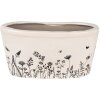 Clayre & Eef 6CEFAF0003L Pot de fleurs pour intérieur Beige, Noir 27x13x14 cm