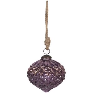 Clayre & Eef 6GL4324 Boule de Noël Violet Verre...