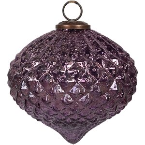 Clayre & Eef 6GL4326 Boule de Noël lilas verre...