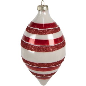 Clayre & Eef 6GL4330 Boule de Noël rouge blanc...