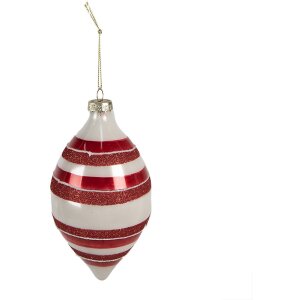 Clayre & Eef 6GL4330 Boule de Noël rouge blanc...