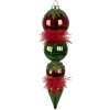 Clayre & Eef 6GL4331 Boule de Noël rouge vert Ø 6x23 cm