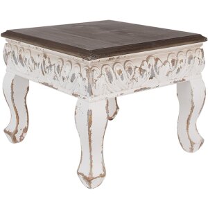 Clayre & Eef 6H2308 Table dappoint blanc marron...