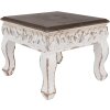 Clayre & Eef 6H2308 Table dappoint blanc marron 40x40x33 cm