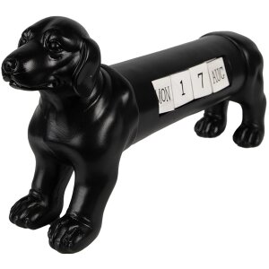 Clayre & Eef 6PR3862 Calendrier Chien noir 31x8x15 cm