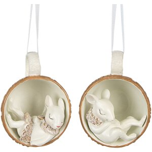 Clayre & Eef 6PR3903 Suspension Lapin dans une tasse...