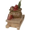 Décoration Cadeaux de Noël sur traîneau Marron, rouge 38x16x29 cm