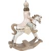 Clayre & Eef 6PR3911 Décoration Cheval à bascule Blanc, Rose 22x9x29 cm