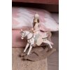 Clayre & Eef 6PR3911 Décoration Cheval à bascule Blanc, Rose 22x9x29 cm