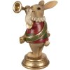 Clayre & Eef 6PR3928 Décoration Lapin brun doré rouge 11x7x14 cm