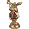 Clayre & Eef 6PR3928 Décoration Lapin brun doré rouge 11x7x14 cm