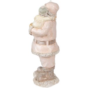 Clayre & Eef 6PR3933 Décoration de Noël statue de Père Noël rose 10x8x21 cm