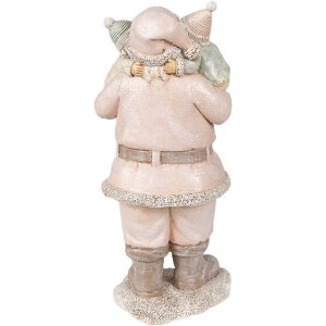 Clayre & Eef 6PR3933 Décoration de Noël statue de Père Noël rose 10x8x21 cm