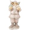 Clayre & Eef 6PR3933 Décoration de Noël statue de Père Noël rose 10x8x21 cm