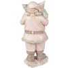 Clayre & Eef 6PR3933 Décoration de Noël statue de Père Noël rose 10x8x21 cm