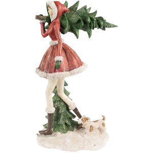 Clayre & Eef 6PR3942 Décoration Fille Rouge Vert 25x17x43 cm