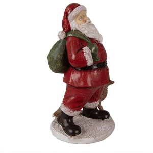 Clayre & Eef 6PR3946 Décoration de Noël statue de Père Noël rouge 16x14x26 cm