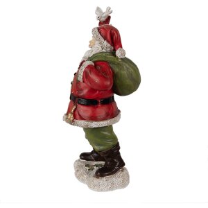 Clayre & Eef 6PR3948 Décoration de Noël statue de Père Noël rouge 13x10x23 cm