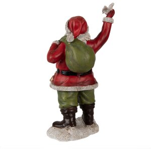 Clayre & Eef 6PR3948 Décoration de Noël statue de Père Noël rouge 13x10x23 cm