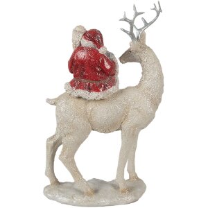 Clayre & Eef 6PR3955 Décoration de Noël statue de Père Noël rouge blanc 20x9x31 cm